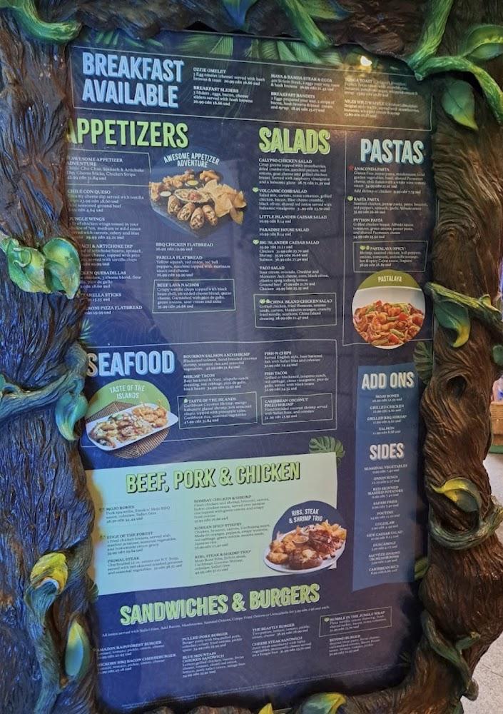 Rainforest Cafe Menu image 3