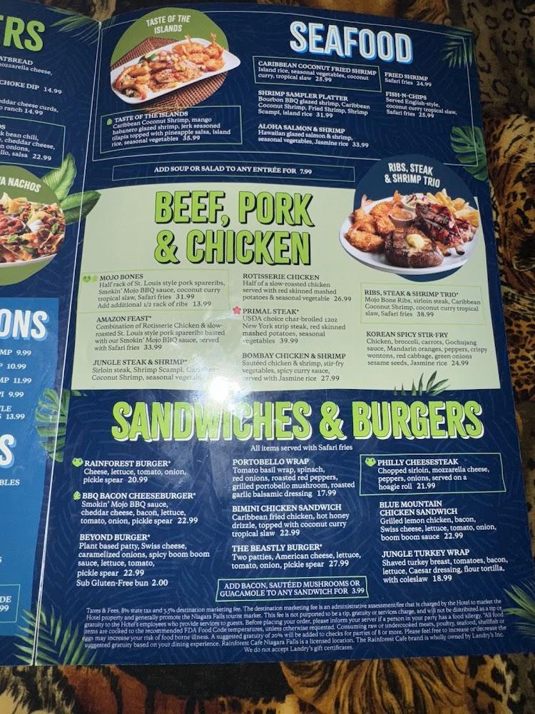 Rainforest Cafe Menu image 4
